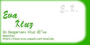 eva kluz business card